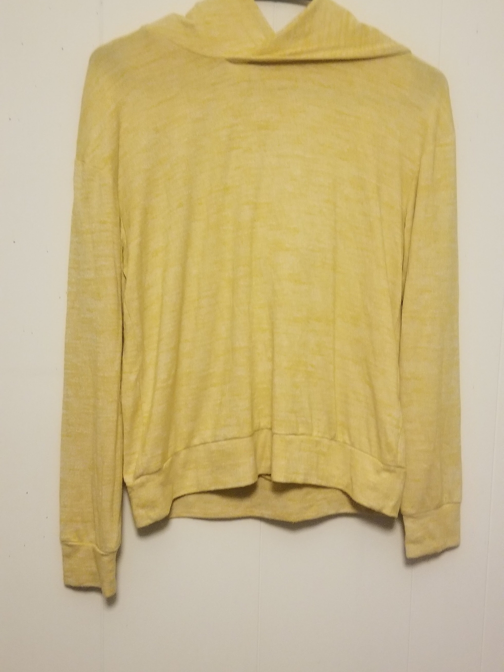 A New Day Marled Yellow White Hooded Lightweight Hoodie Women's Size Small